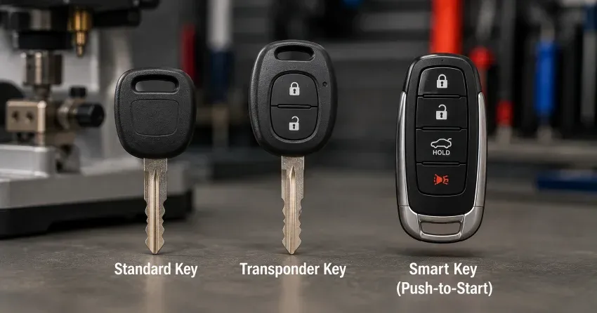 technician cutting a transponder ignition key in Parkhill